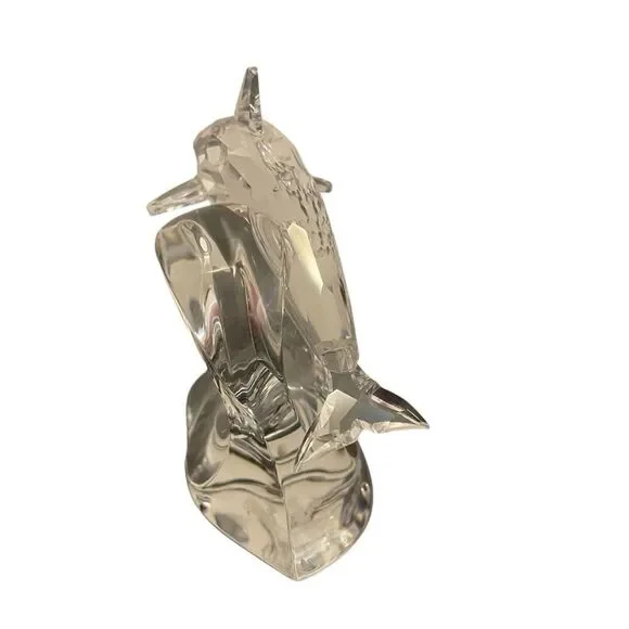 Swarovski Large Crystal 'Dolphin on Wave' Figurine #190365 No Box - Picture 4 of 5